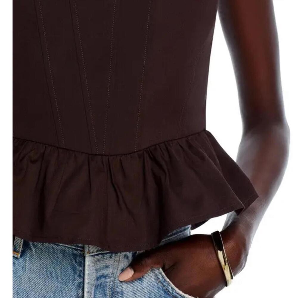 NWT Wayf Desi Corset Ruffle Hem Top - Picture 5 of 8